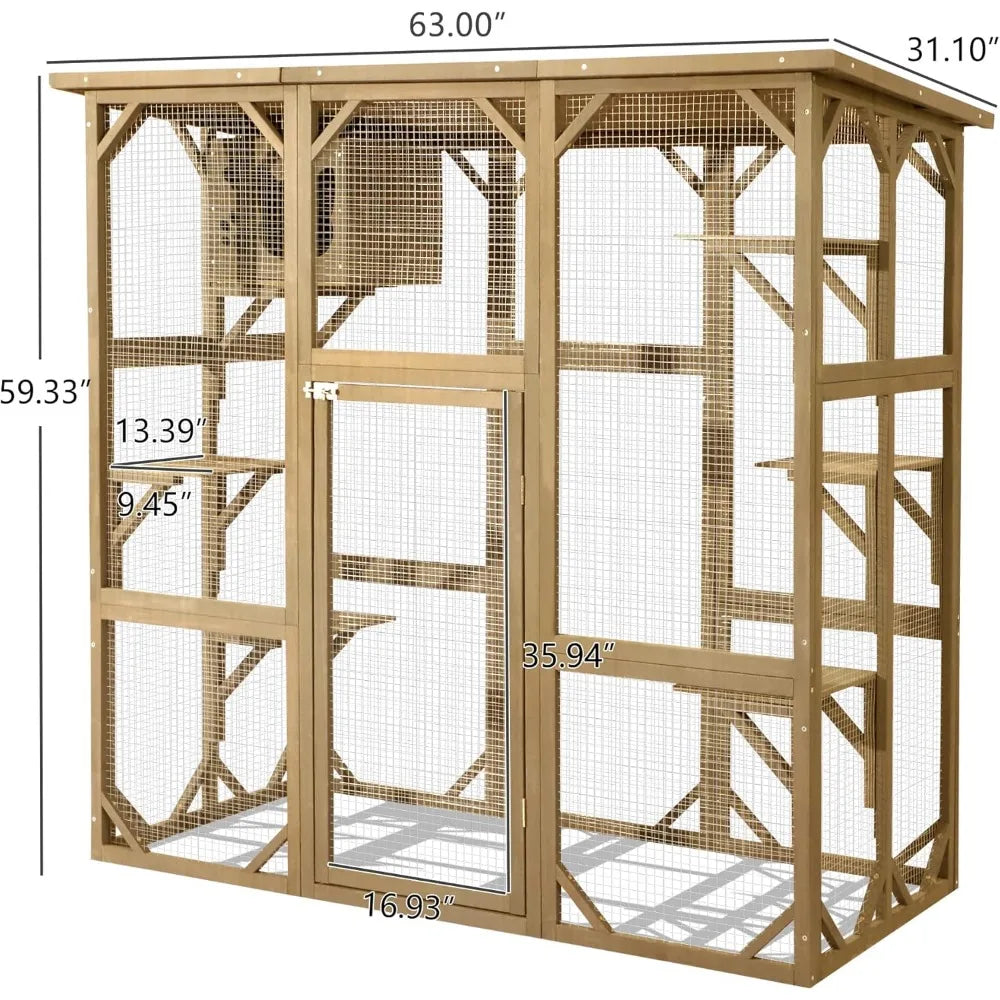 Wooden Catio Outdoor Cat Enclosure by NoEnName