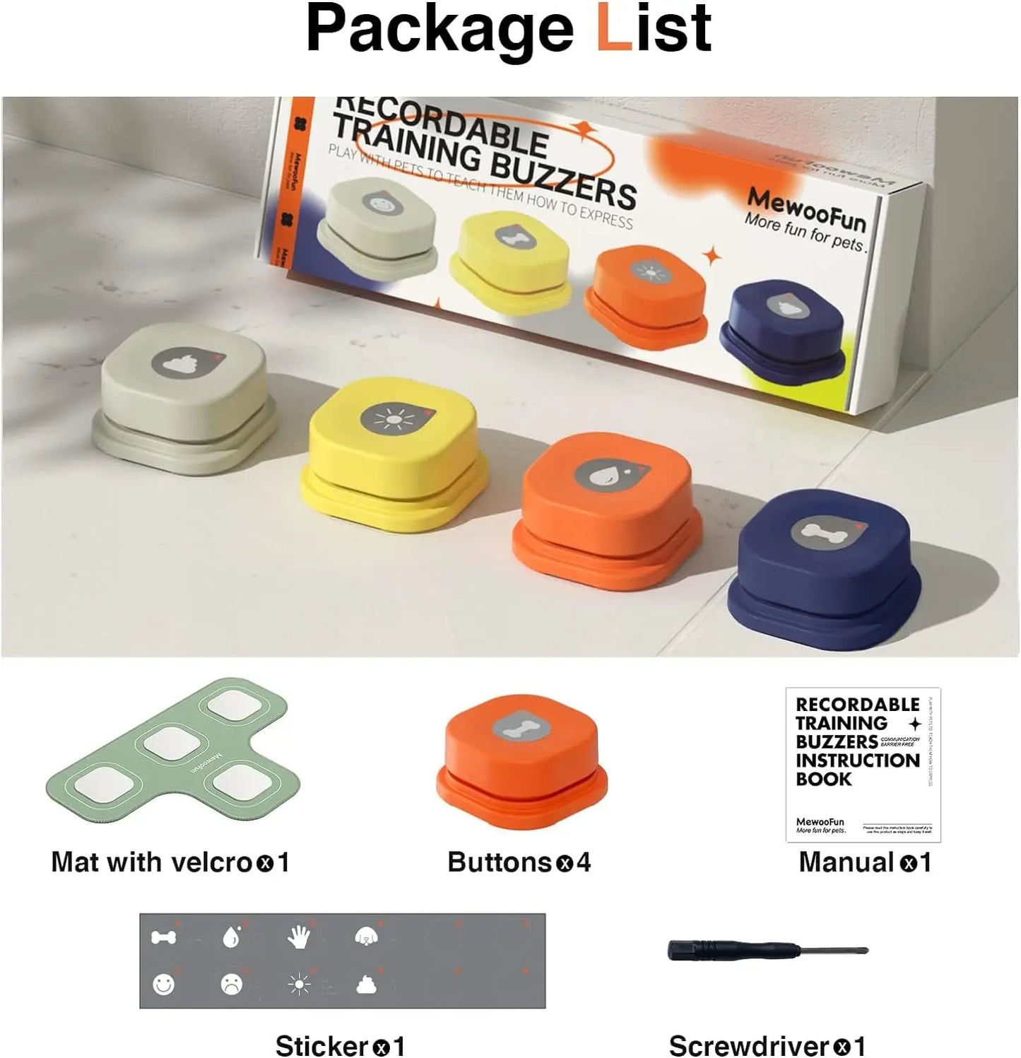 MewooFun Dog Button Record Talking Toy Communication Device