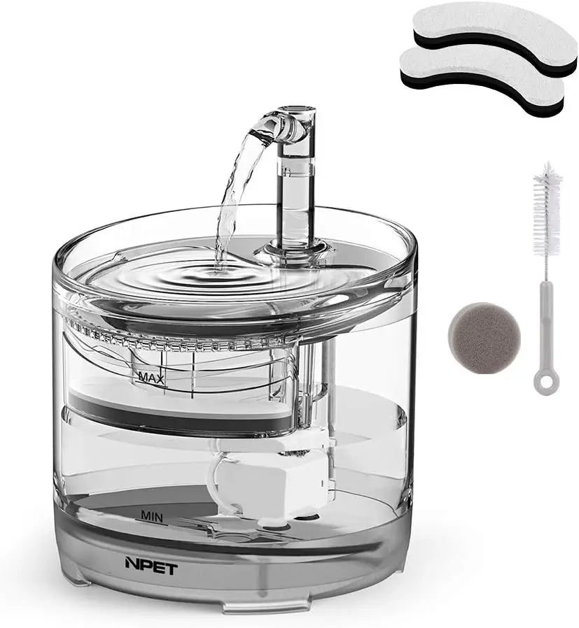 NPET Automatic Cat Water Fountain with Replacement Faucet Kit