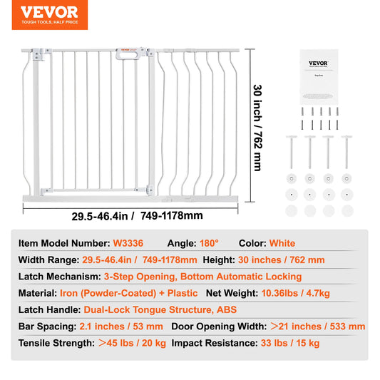 VEVOR Dog Gate Easy Step Walk Thru Security Kit
