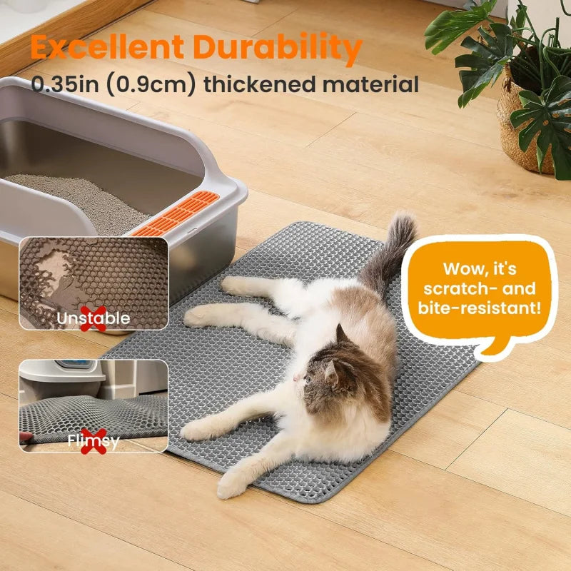 Cat Litter Mat Honeycomb Dual Layer Non Slip Waterproof