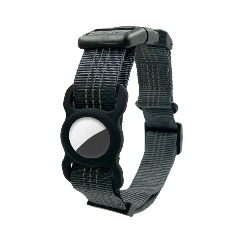 CN Guangdong Reflective Nylon Dog Collar With AirTag Case