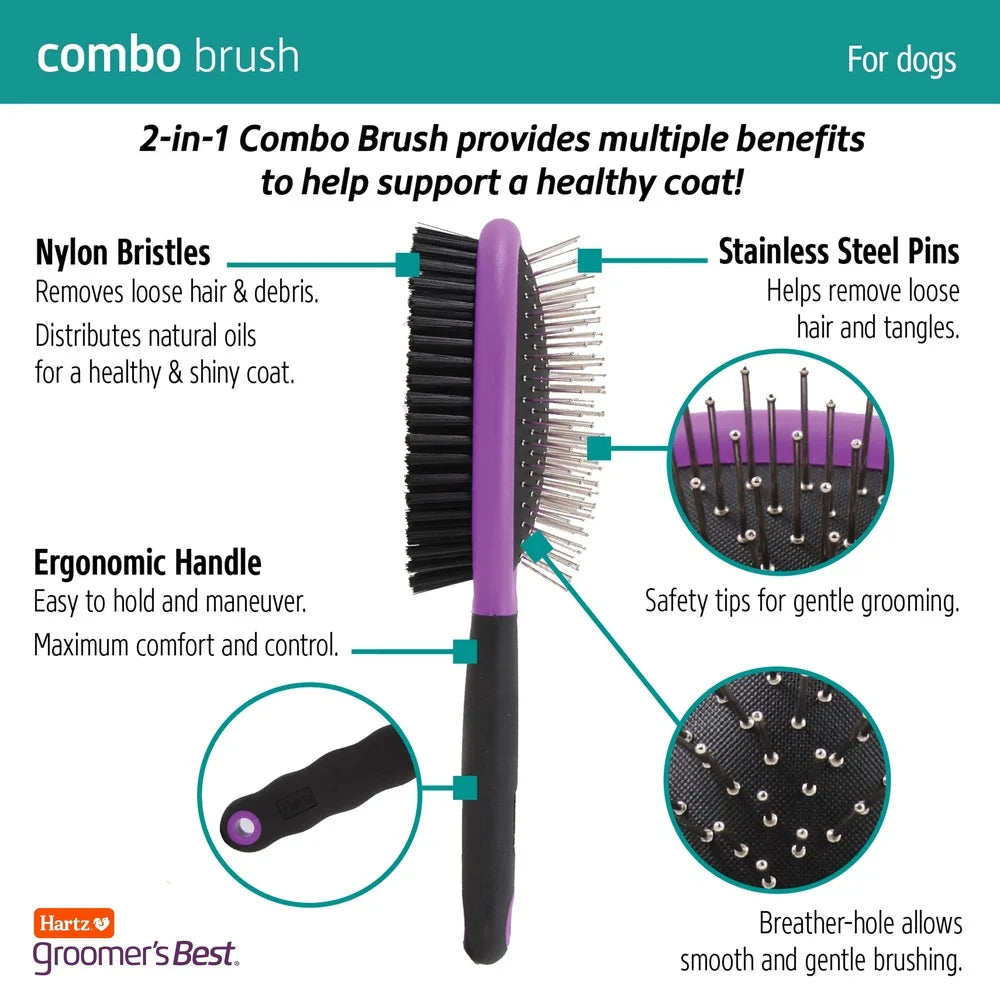 XMSJ Dog Grooming Combo Brush Double-Sided Detangling Tool