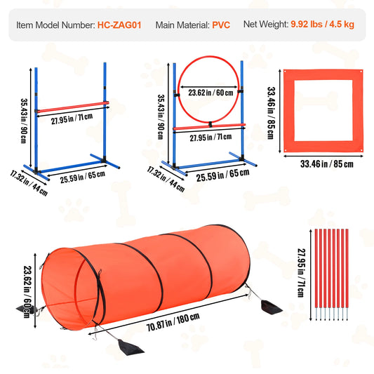 SucceBuy Dog Agility Hurdle Cone Set Training Starter