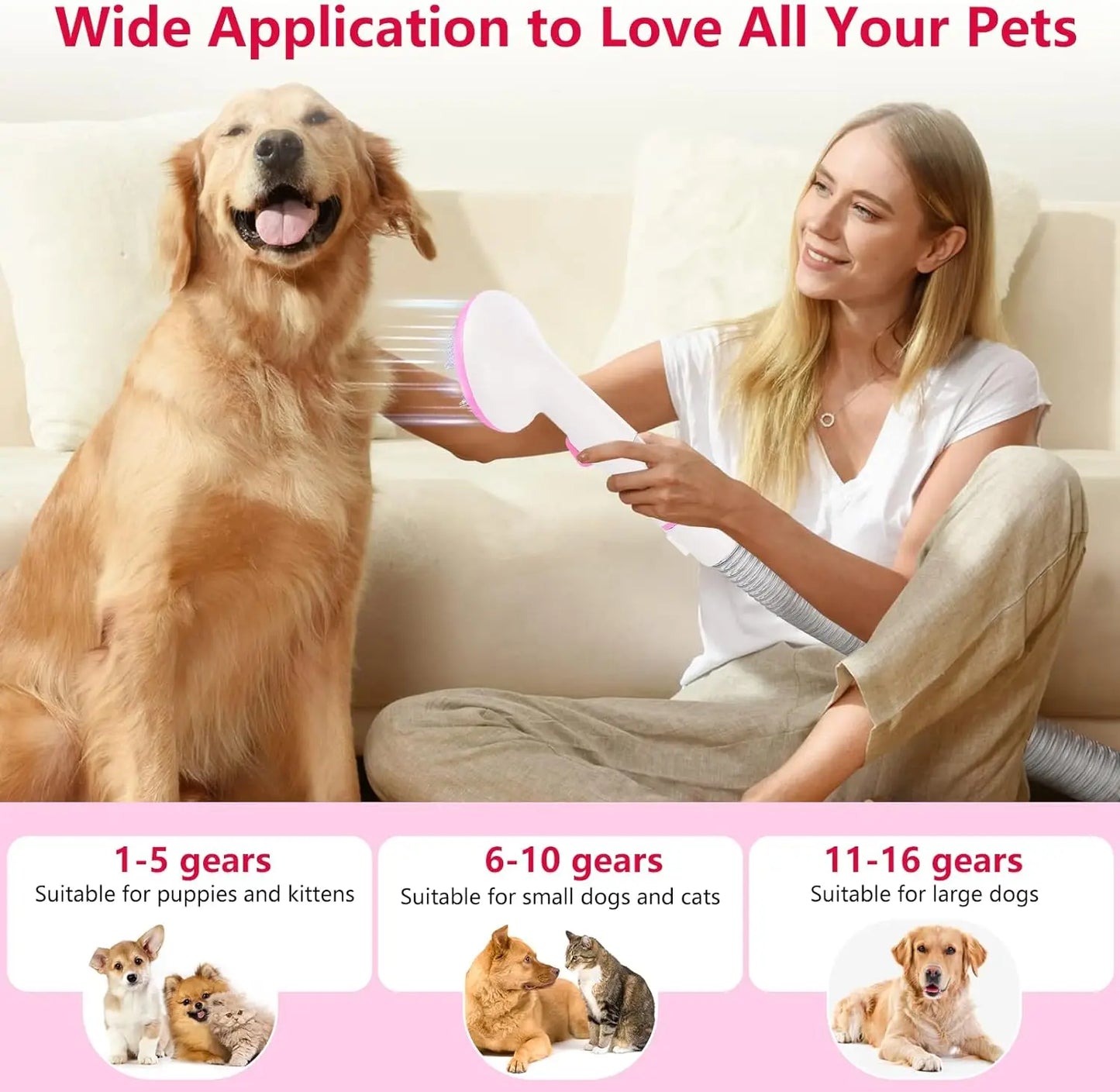 Pet Grooming Vacuum Multi-Functional Grooming Kit