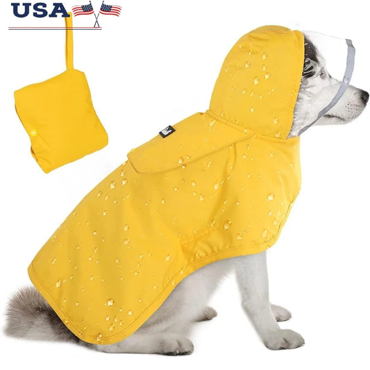 Dog Raincoat Adjustable Waterproof Jacket for Puppies