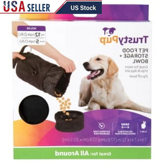XMSJ Portable Pet Food Storage Bag with Removable Bowl