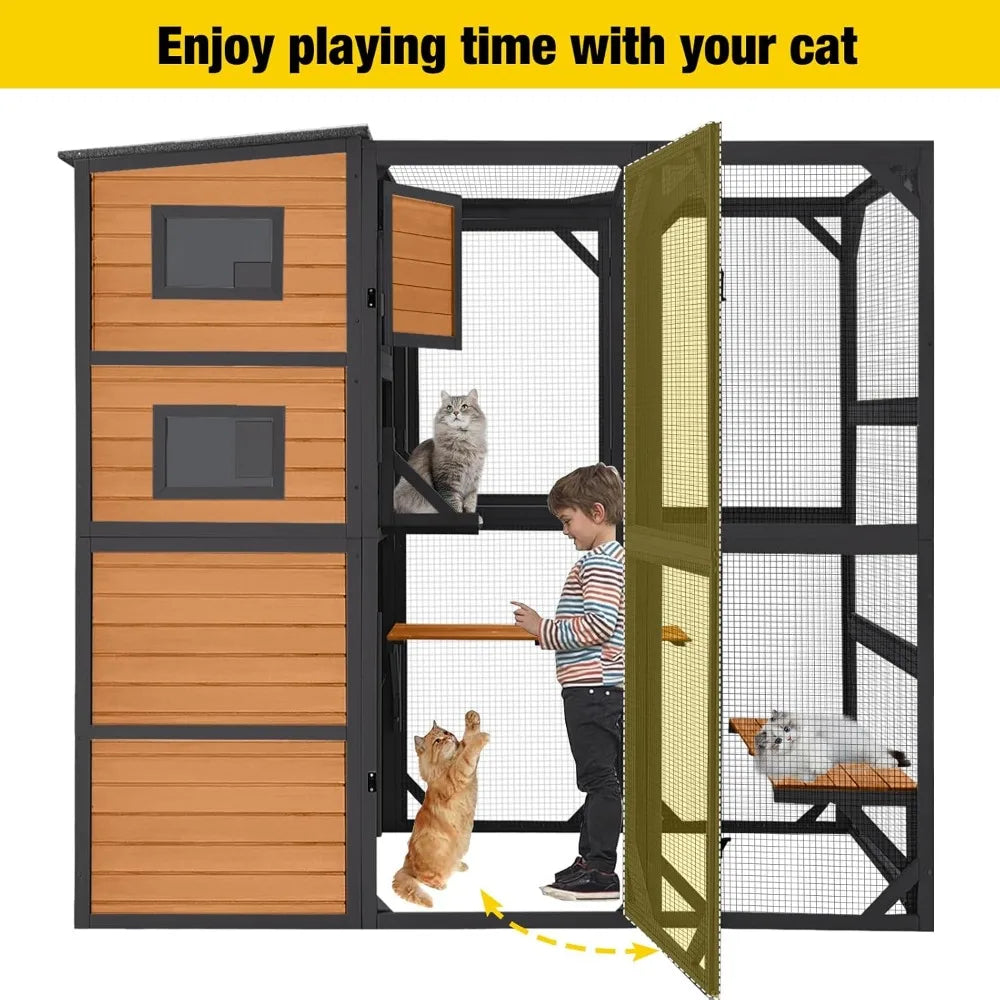 Large Cat Catio 4 Tiers Outdoor Cat Enclosure