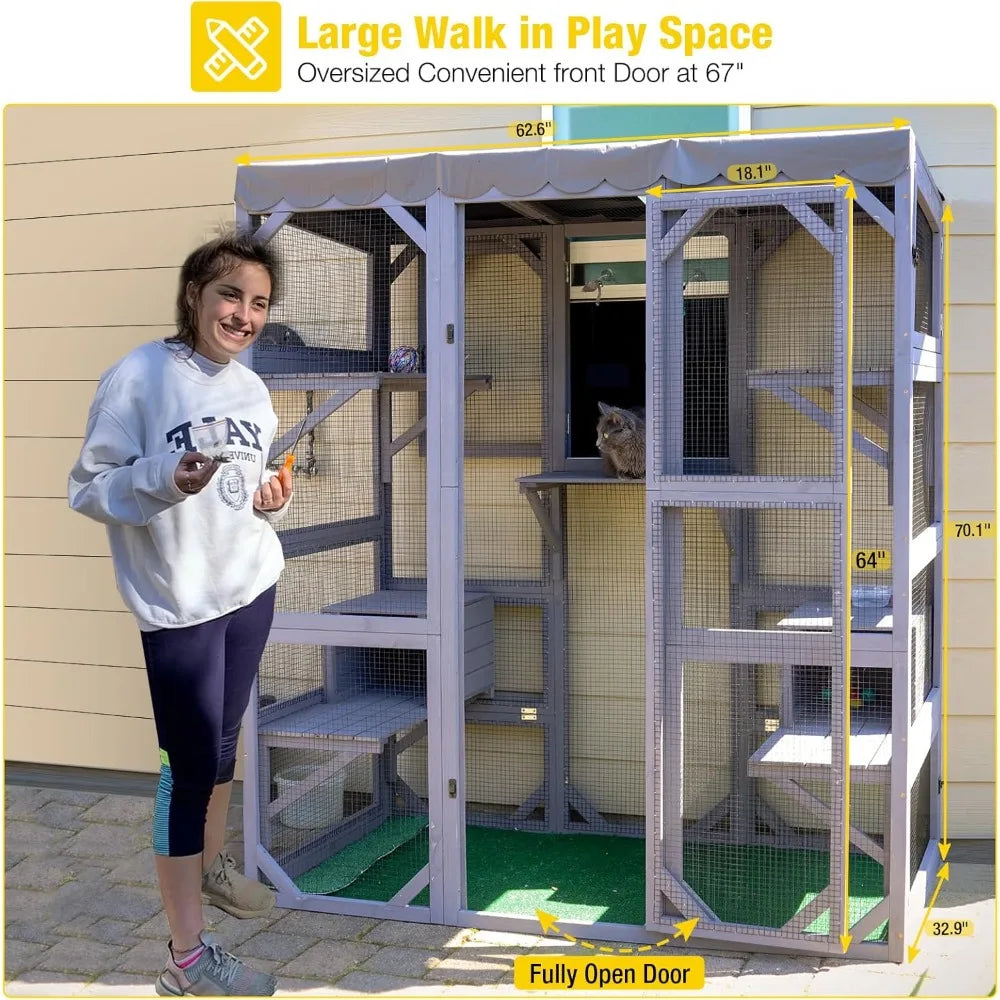 Cat House Outdoor Catio Kitty Enclosure by NoEnName