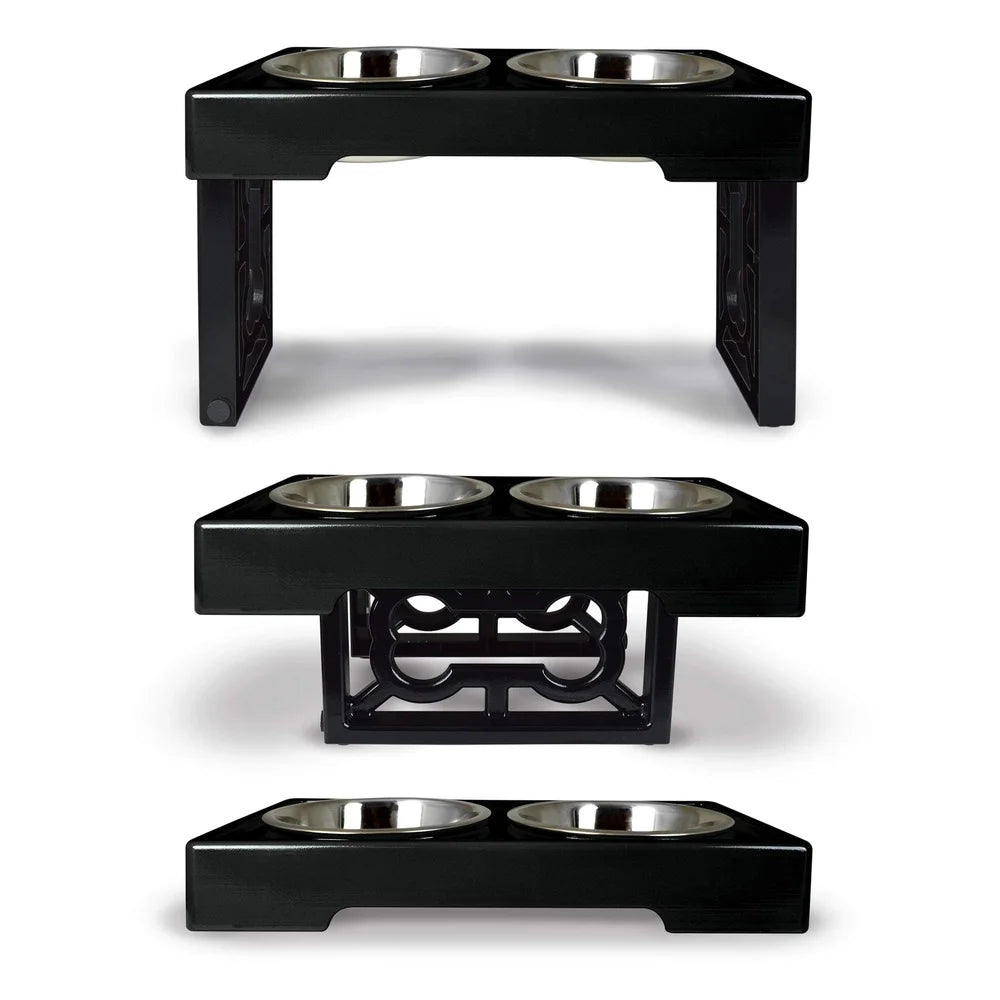 Adjustable Raised Dog Feeder with Stainless Steel Bowl Healthy Digestion and Comfort Holds 7 Cups Ideal All Dogs