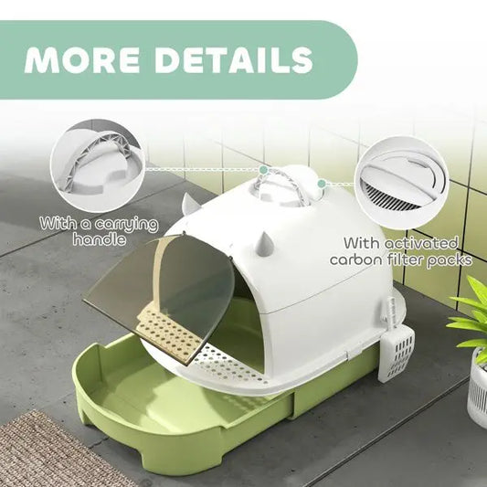 Cat Litter Box Enclosure With Litter Scoop