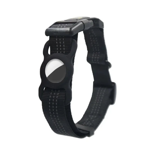 CN Guangdong Reflective Nylon Dog Collar With AirTag Case