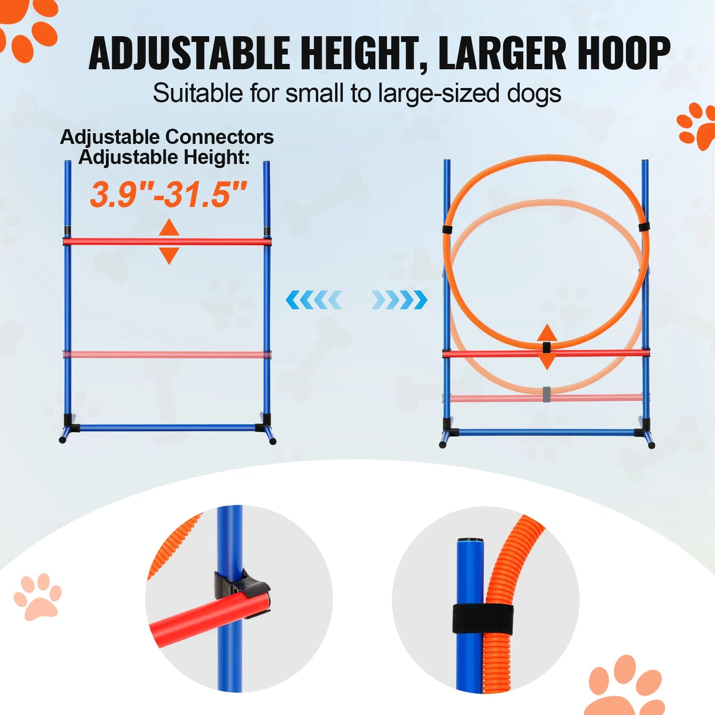 SucceBuy Dog Agility Training Set With Hurdles Poles