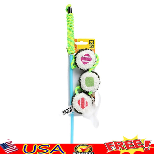 XMSJ Interactive Sushi Wand Cat Toy with Catnip