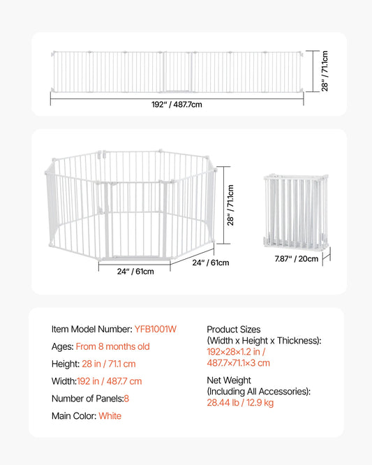 VEVOR Pressure Mount Dog Gate Easy Step Walk Thru