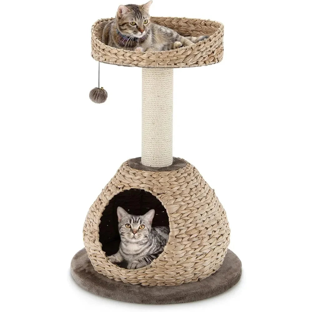 HuanZhuang Modern Cat Tree with Natural Sisal Scratching Post