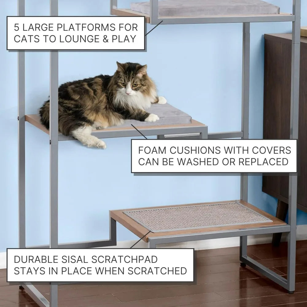 The Refined Feline Metropolitan Cat Condo Multi-Level Tower
