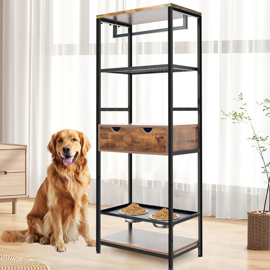 Dog Feeding Station Height Adjustable Raised Bowls