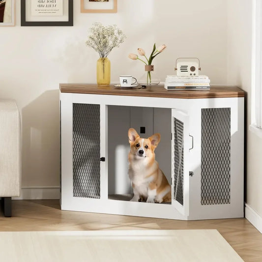 Wooden Dog Kennel End Table by NoEnName